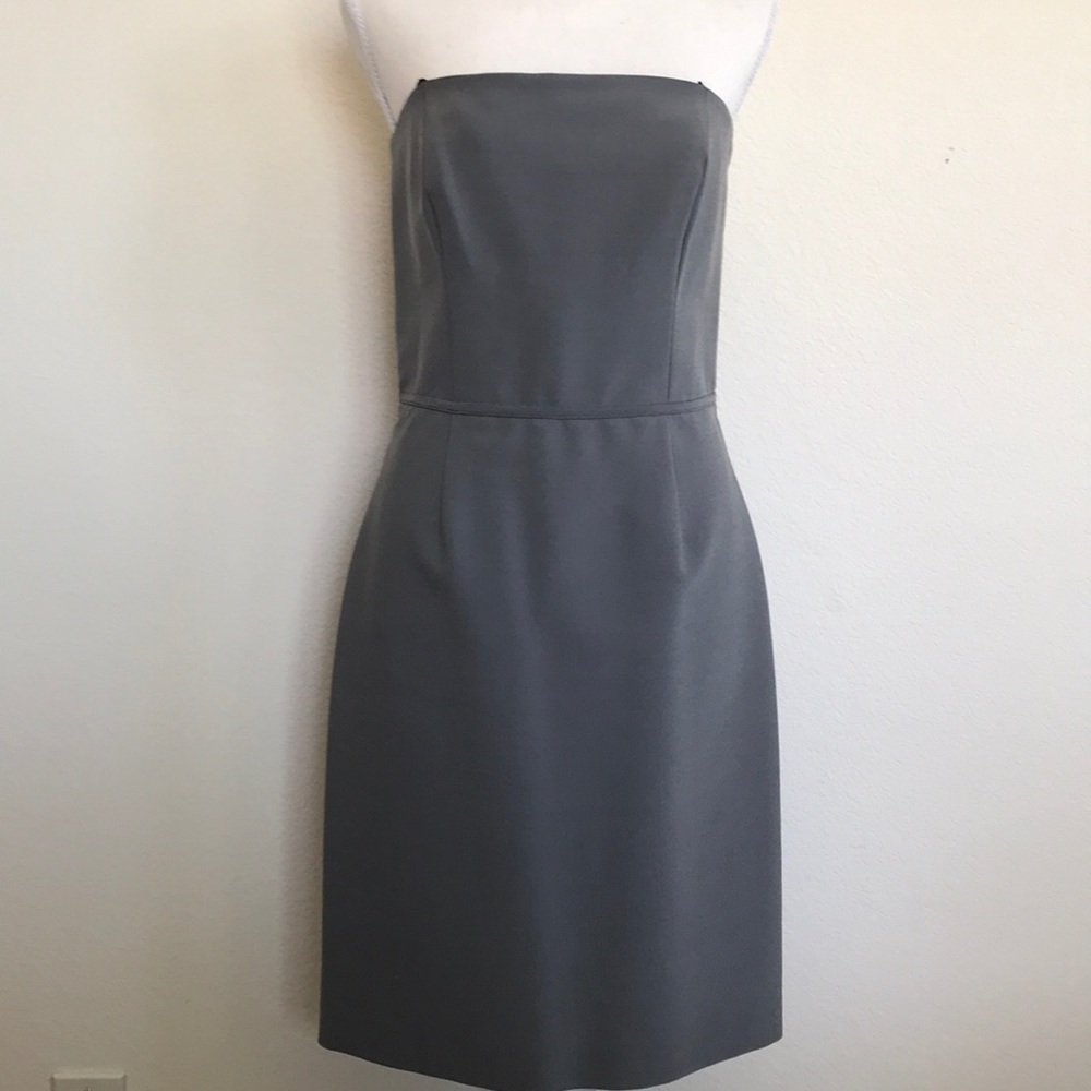 Vintage Bebe Simple Gray Size 8 Strapless Midi Dress